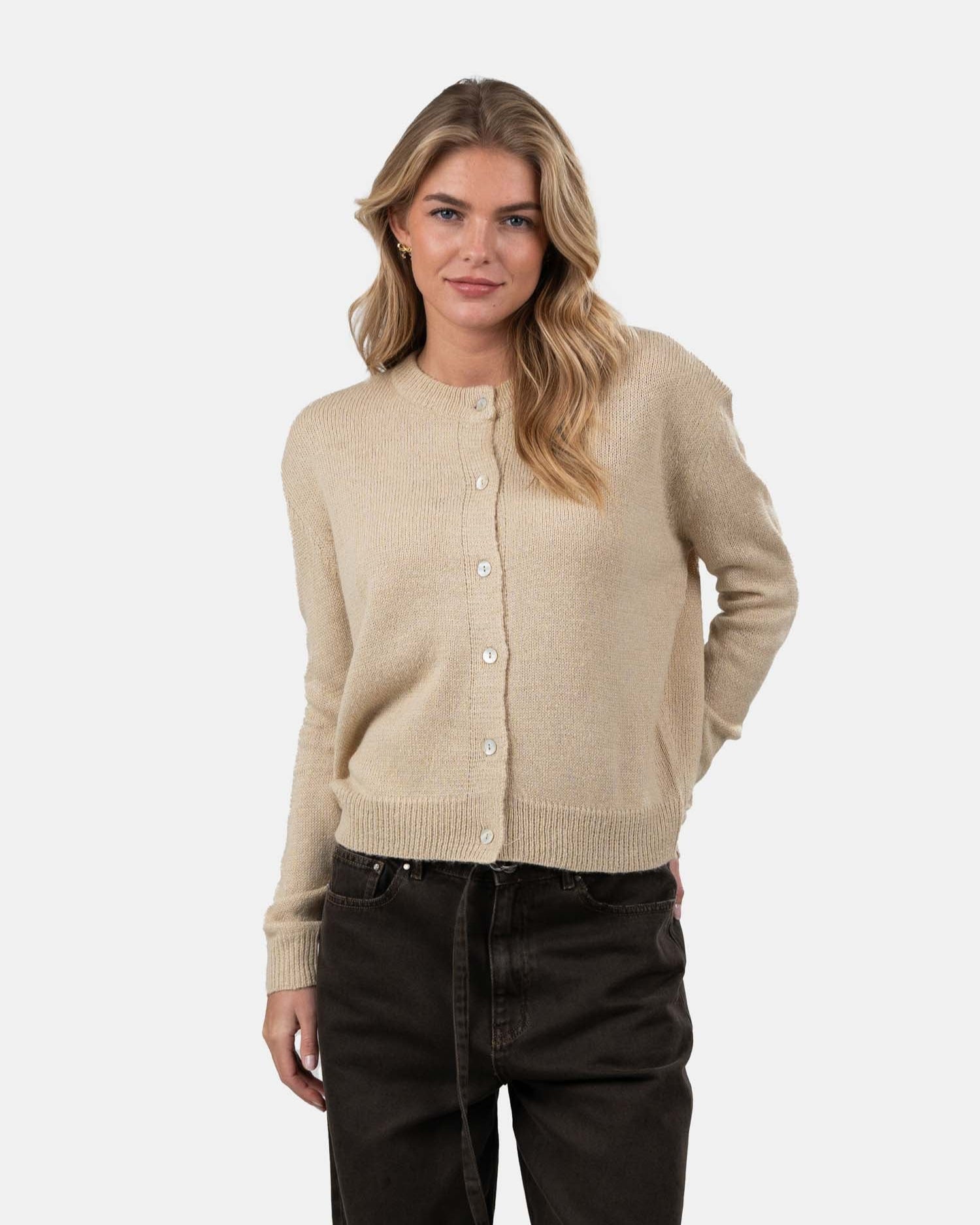 Light Weight Cardigan Beige | Skagen - clothing.dk